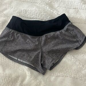 size 2  2.5” grey lululemon speed up shorts - discontinued - perfect condition!